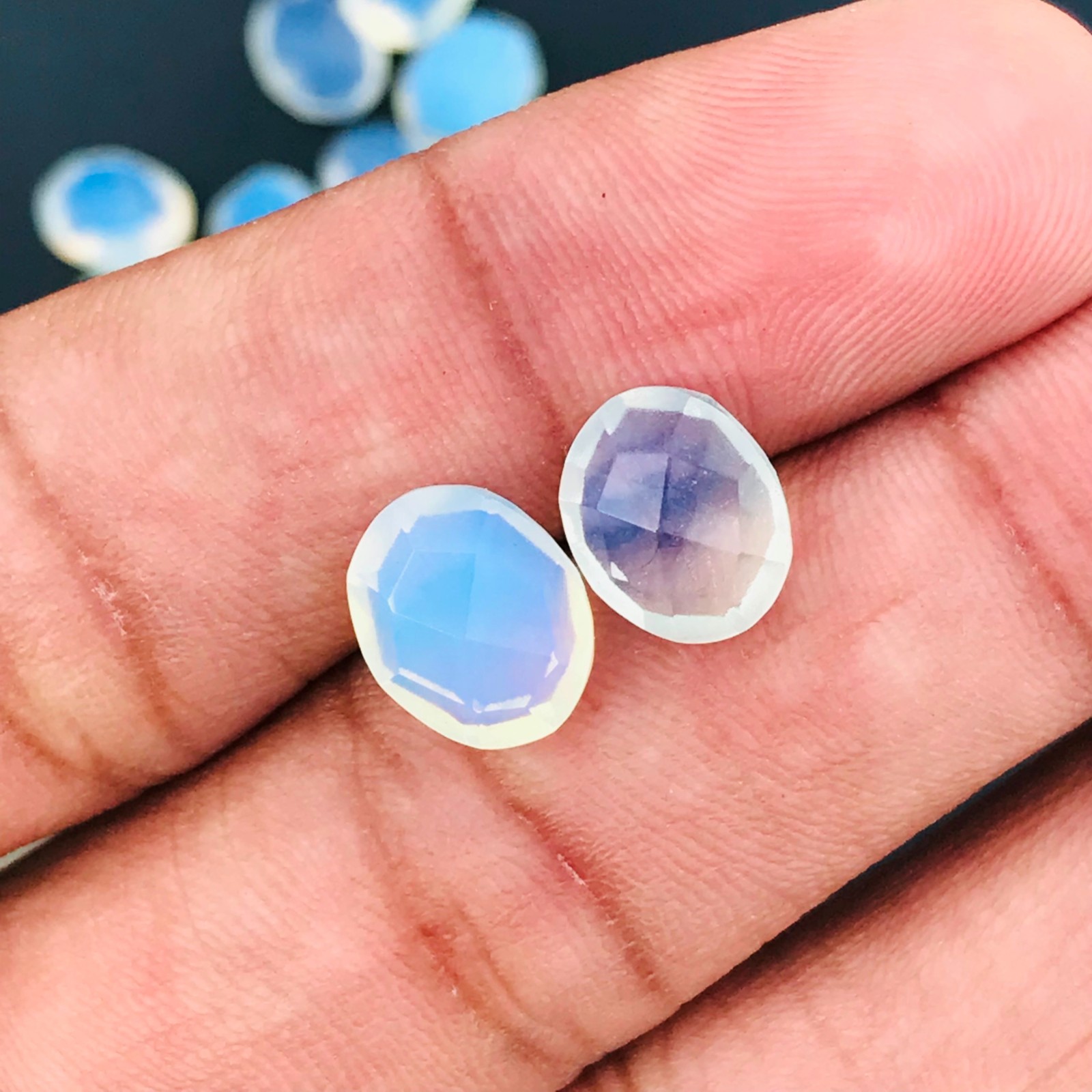 20 Pcs Faceted Milky Opal Hydro Quartz Gemstone -6x8mm-10x20mm Approx