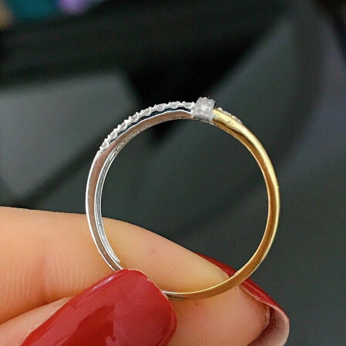 0.90 Ct Lab Created Unique Design Wedding Band 14K Two-Tone Gold Plated