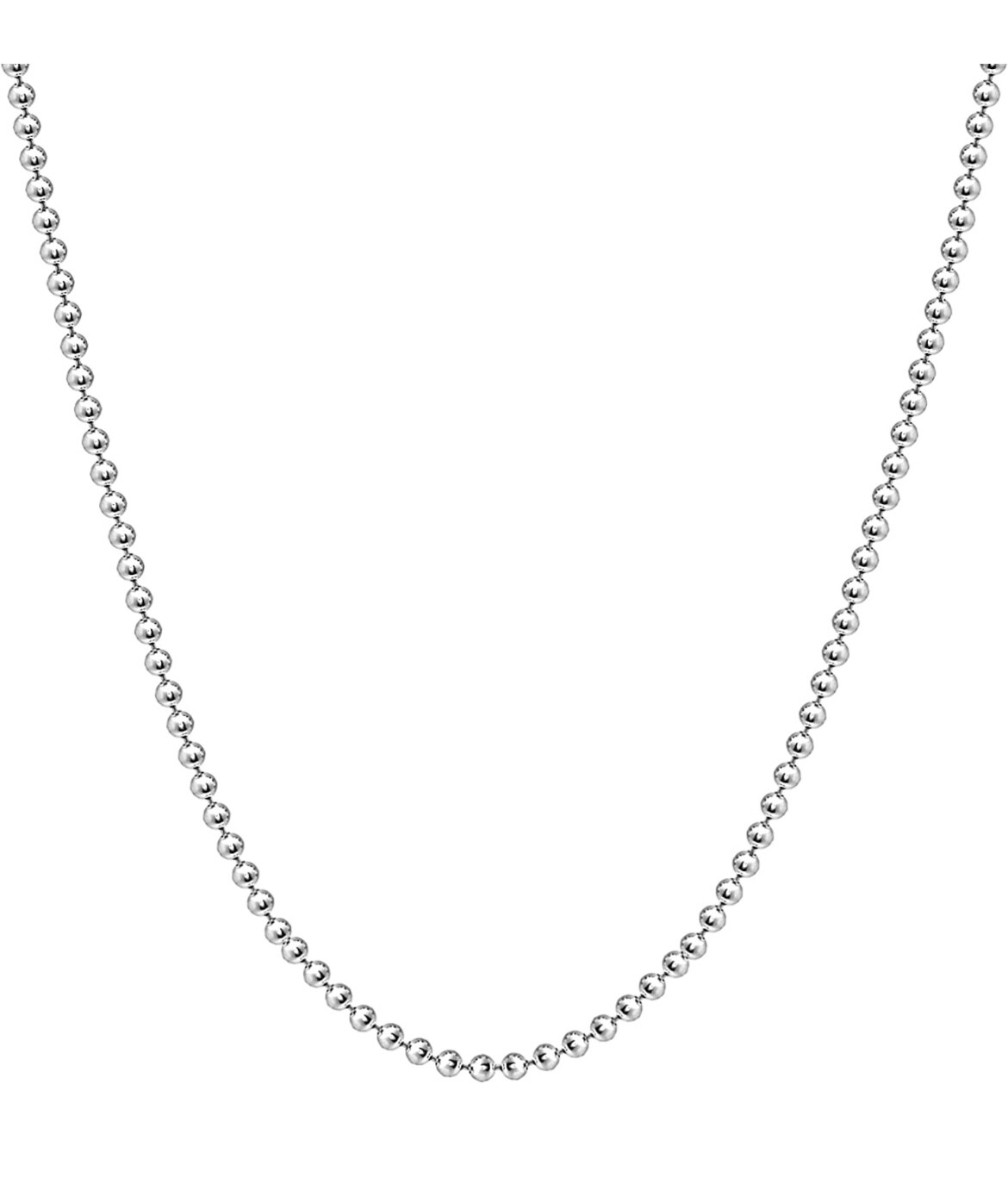 Sterling Silver 925 Bead Ball Necklace For Men And Women