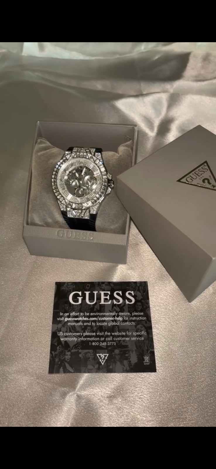Guess Dynasty Crystal Stainless Steel Mens Watch (Brand New Boxed)