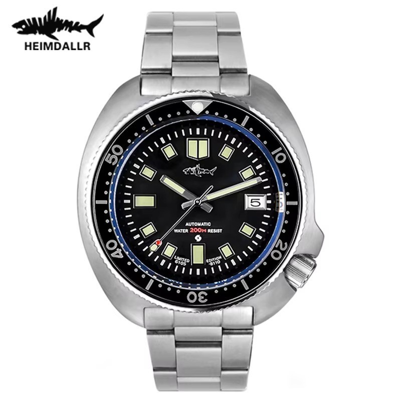 HEIMDALLR Turtle Mechanical 200M Diving Watch Sapphire Crystal Automatic