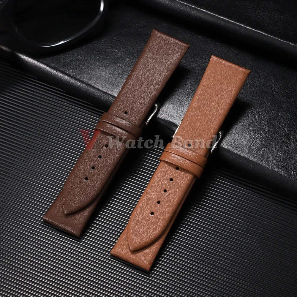 Leather Watch Strap for Skagen 18mm 20mm 22mm Silver Pin Buckle Band