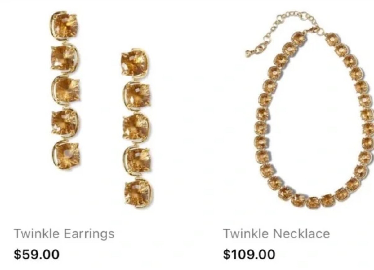 Cabi New NIP Twinkle Necklace #2264 faux gold w gold crystals Was $109