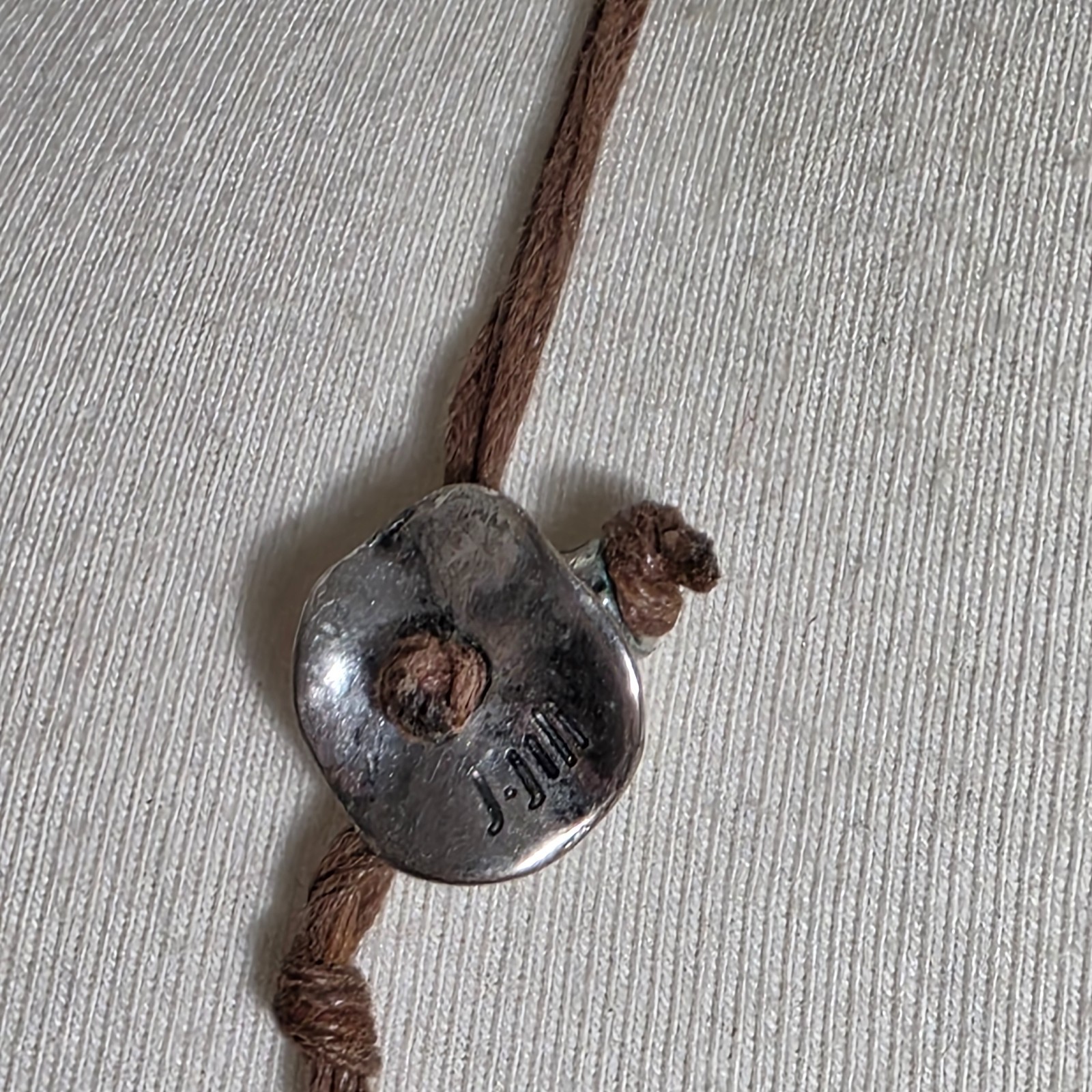 J. Jill Triple Strand Necklace Gray & Bronze Colored Beads on Brown Cord