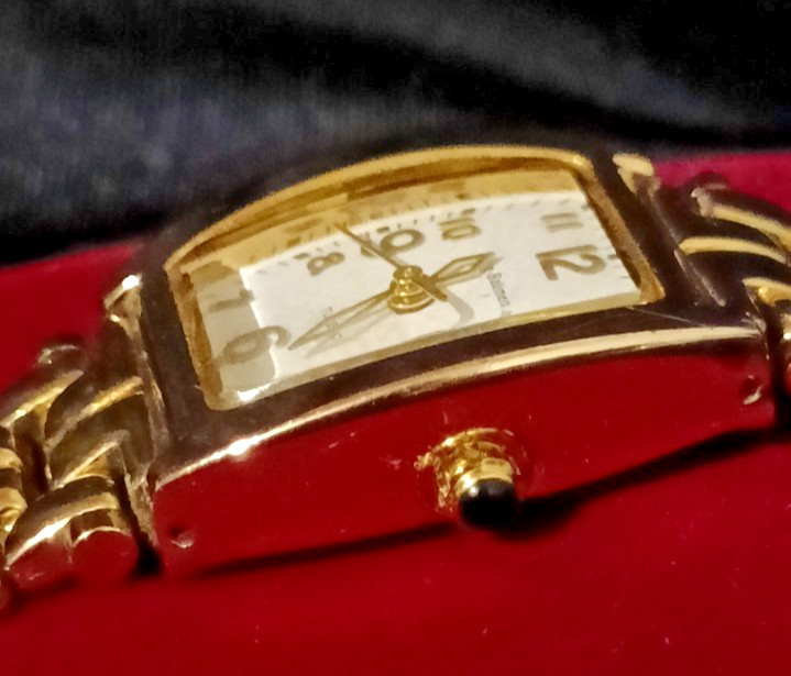 KRUG BAUMEN Tuxedo Ladies Gold Plated Quartz Watch-Working
