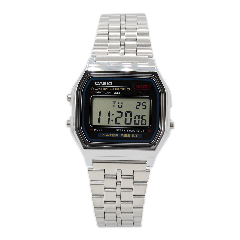 CASIO QUARTZ A159WA-N1JH A159 Series Quartz Digital Clear/Black Silver