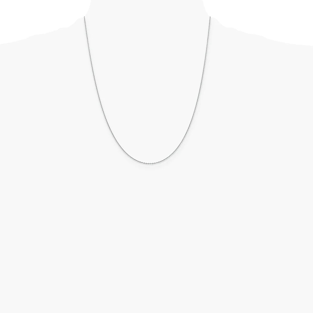 14K White Gold 1.4mm Forzantine Cable Chain Necklace 16″-24″