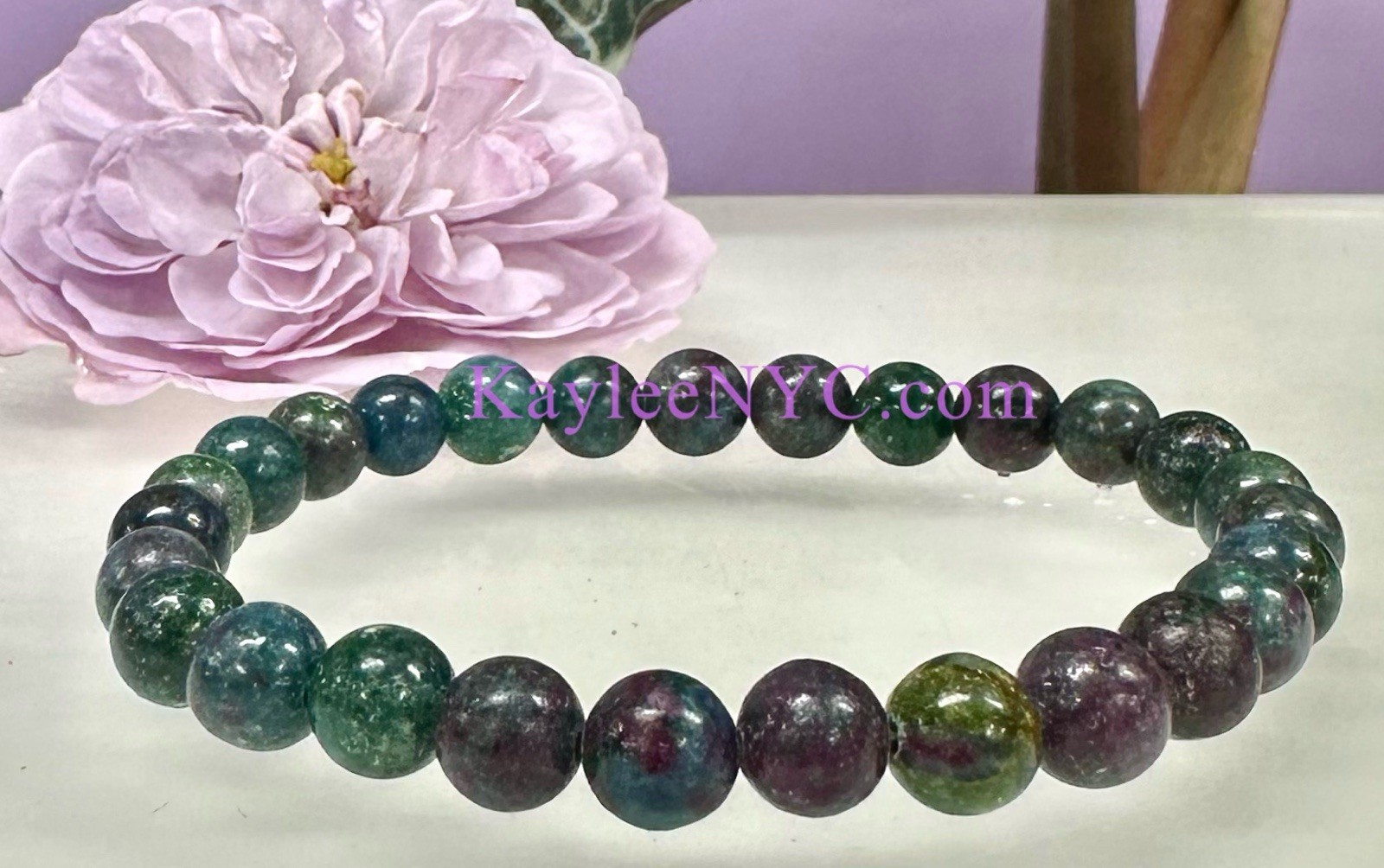 Wholesale 6 Pcs Natural Ruby Kyanite ~7mm 7.5” Crystal Stretch Bracelet
