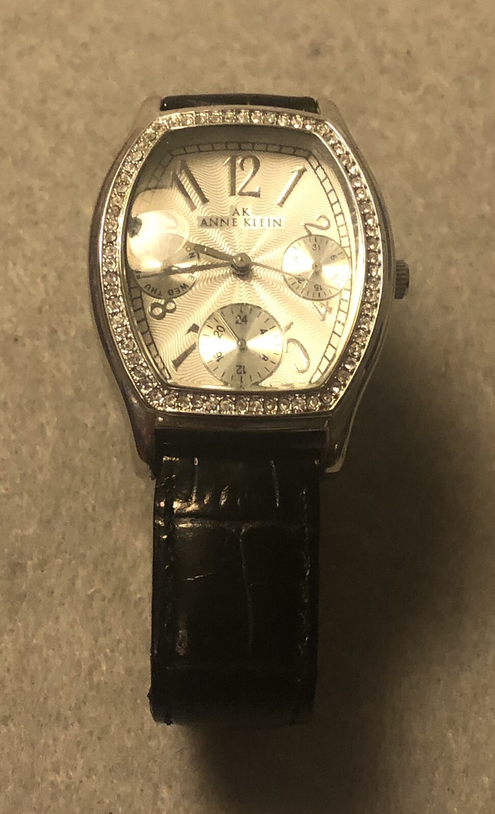 AK Anne Klein Lady’s Formal Dress Quartz Watch Leather Band With Gift Box