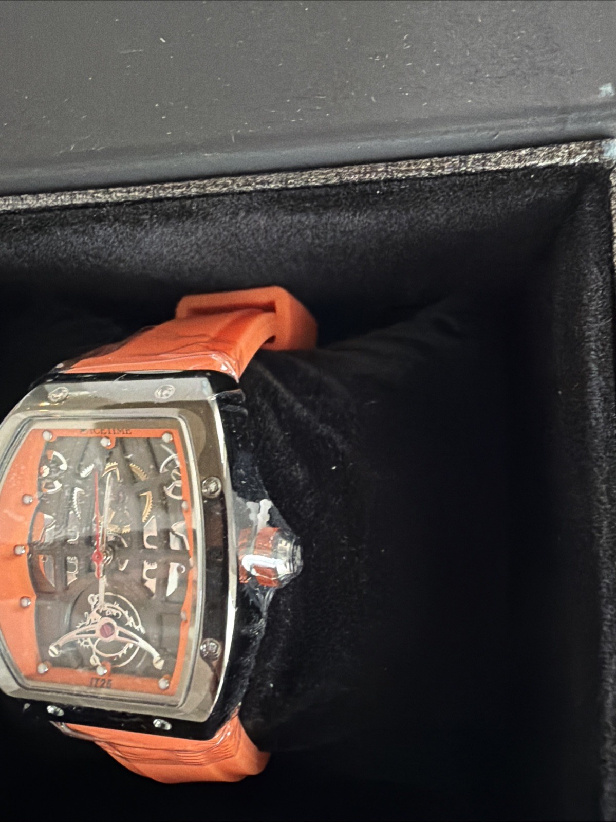 IceTime 33mm Men’s Orange/Black Dial Steel Mens Watch 0.10ct Diamonds IT25