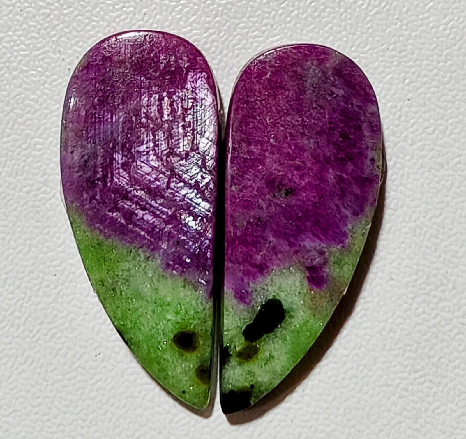 23.10 Cts Natural Ruby Zoisite Match Pair Cabochon Gemstone 25.2 X 11.1 MM