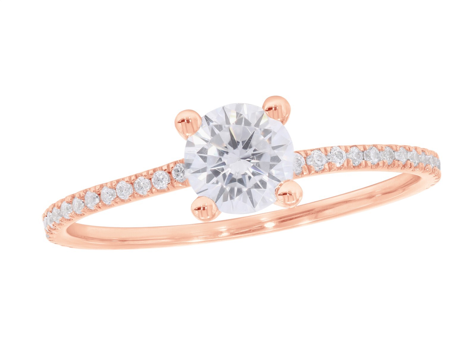 0.80Ct Round Cut Lab grown Diamond Solitaire Engagement Ring in Silver for Women