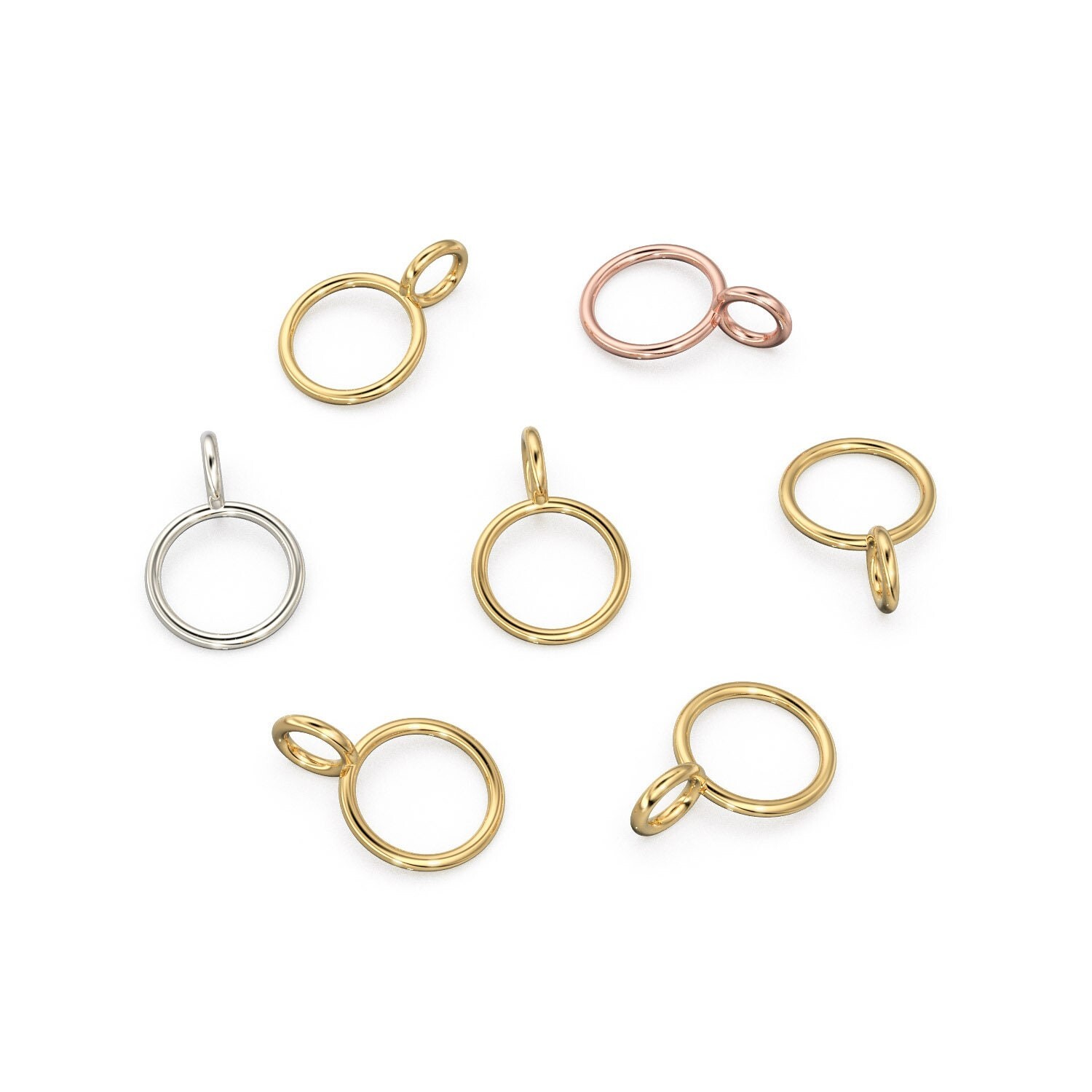 18K/14K Gold Charm Connector Bail for Necklace & DIY Jewelry Making Findings