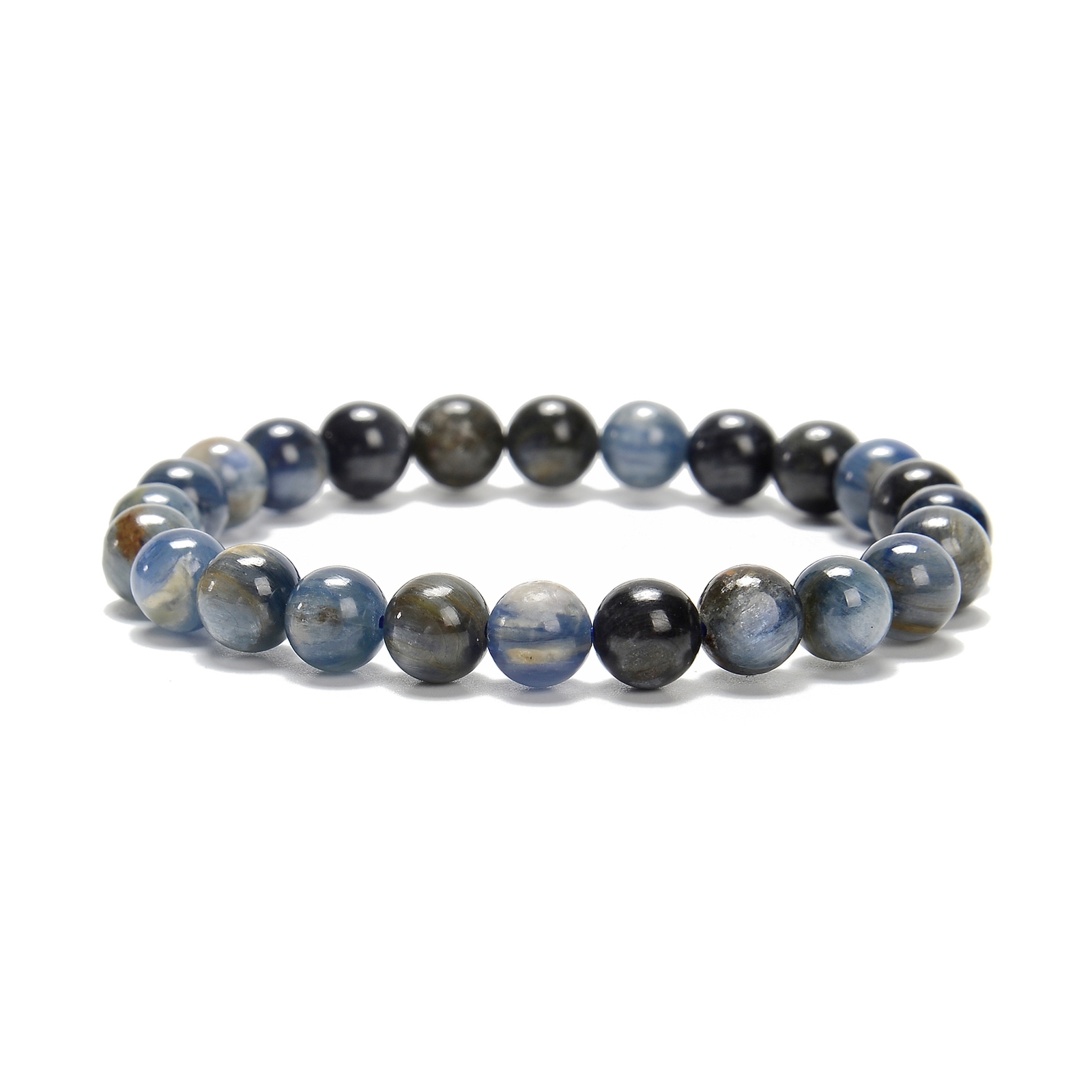 Kyanite Smooth Round Beaded Bracelet Beads Size 4mm 5mm 6mm 8mm 7.5” Length