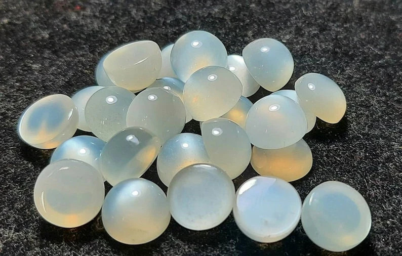 5-10 mm AAA+ Natural White Moonstone Cabochon Round Gemstone For Jewelry Making