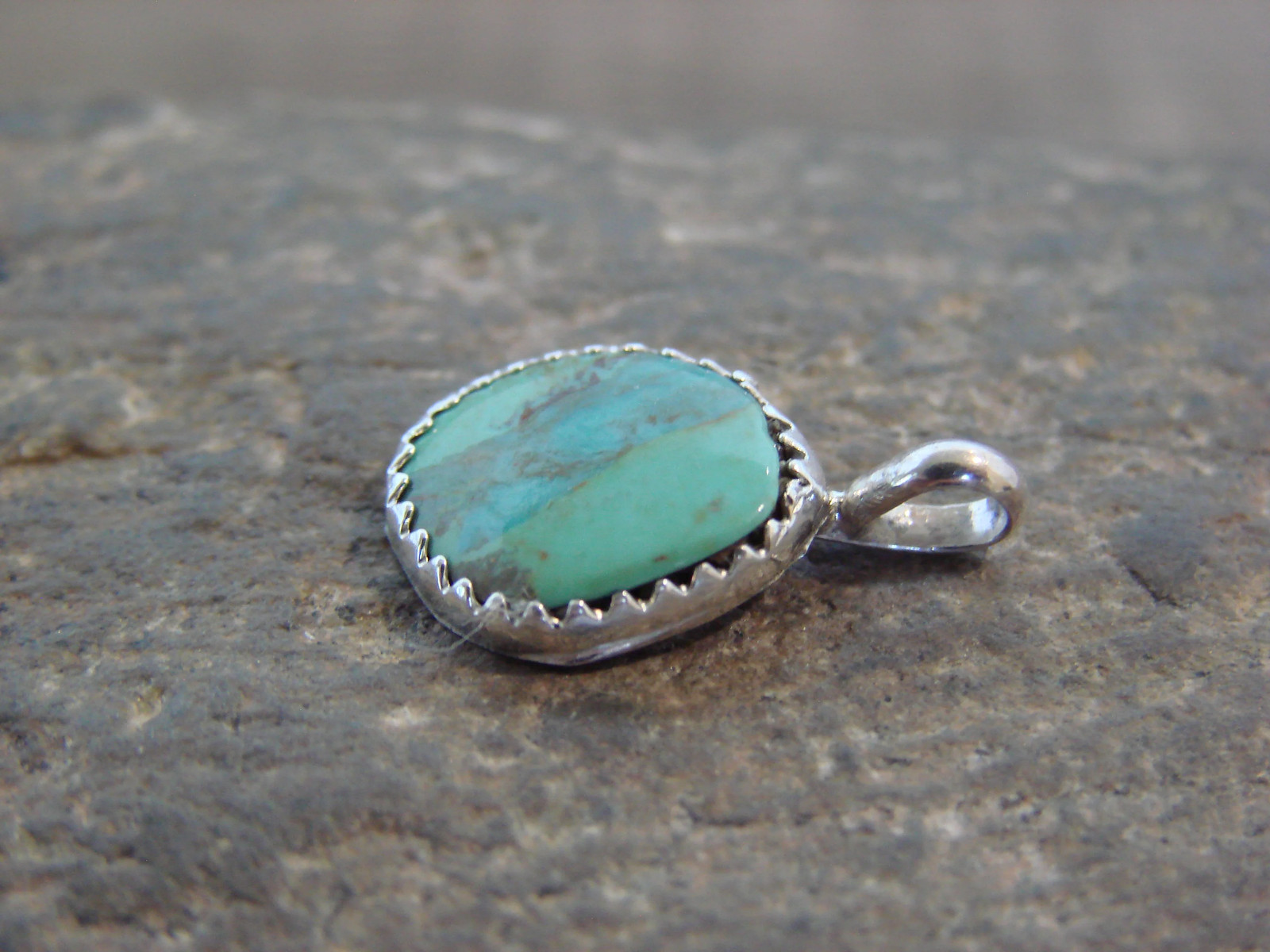Native American Sterling Silver & Turquoise Pendant – Yazzie