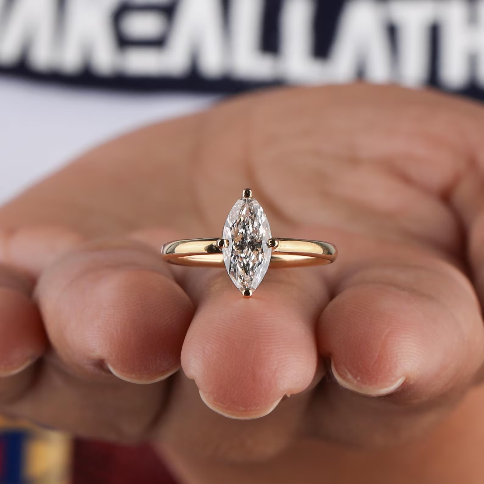 1.00TCW Marquise Cut Natural Diamond Engagement Gift Ring 14k Yellow Gold