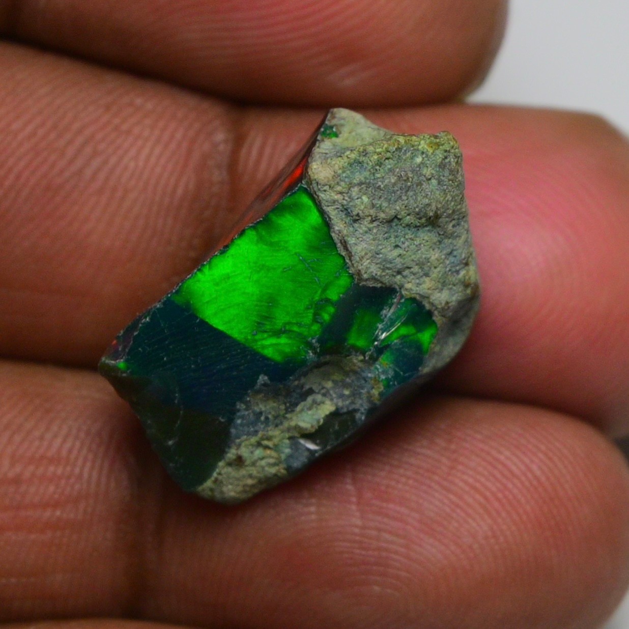 Jewelry Grade Black Opal Rough 13.90 Cts, Natural Ethiopian Raw, Neon Fire Opal