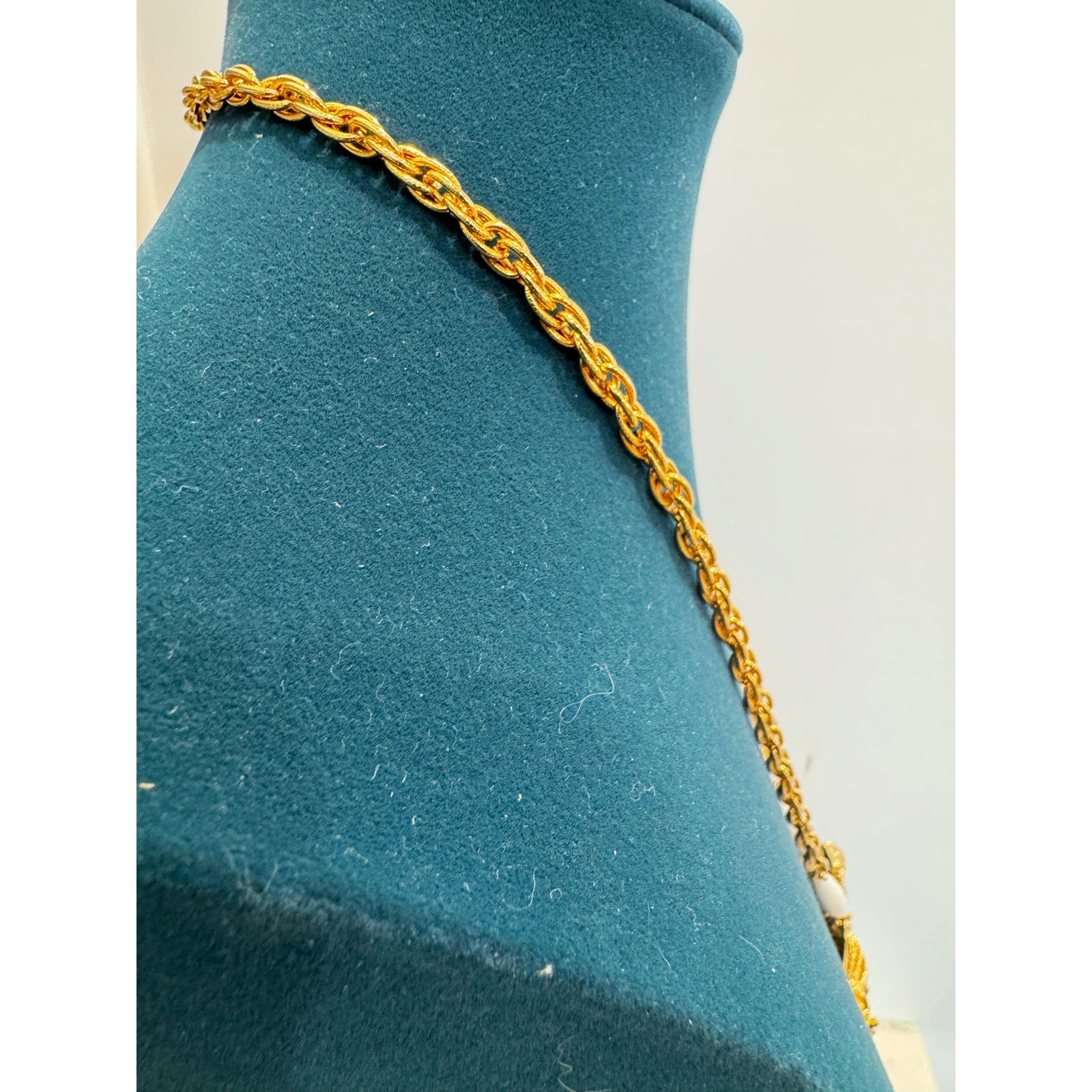 Vintage Gold-Tone Tassel Chandelier Statement Necklace