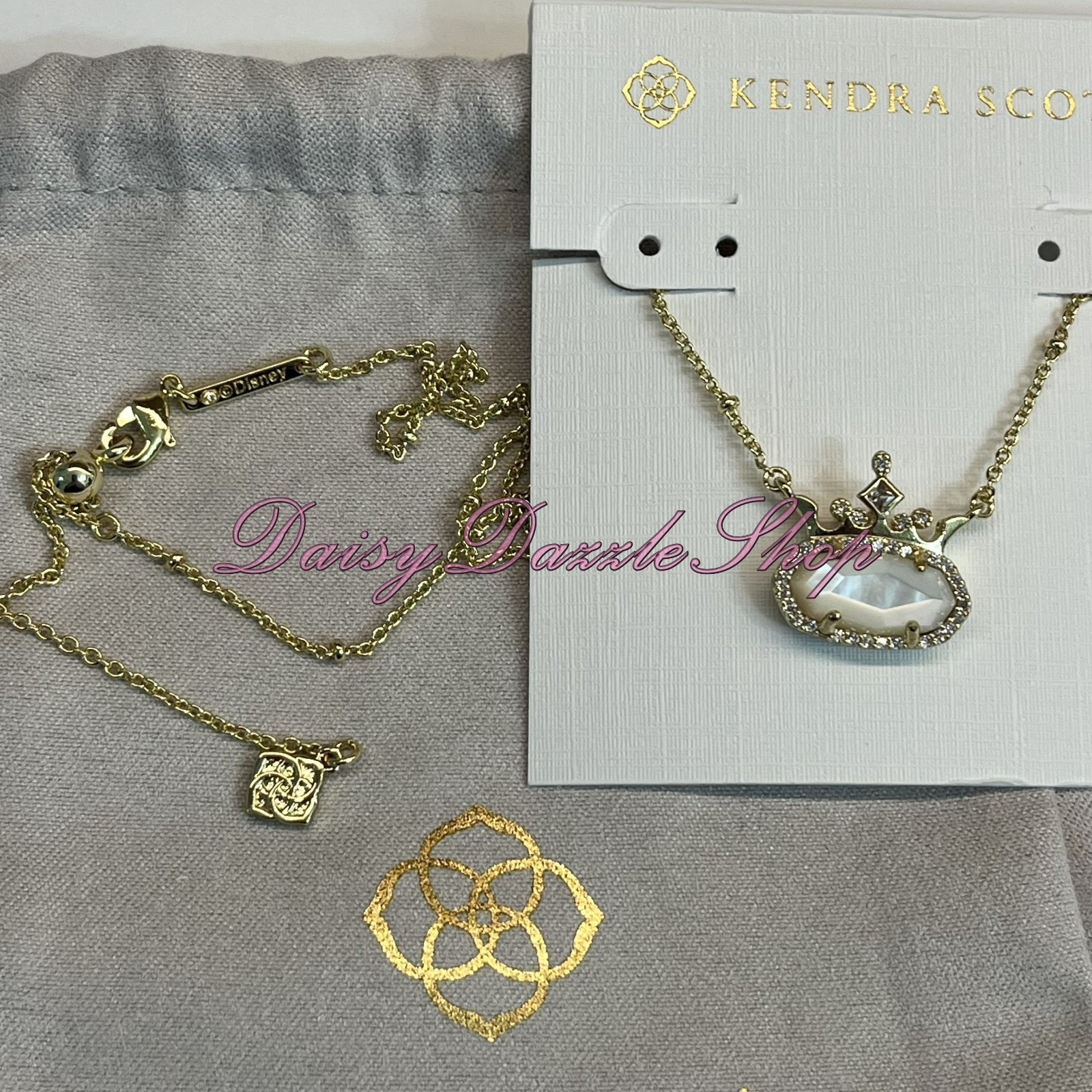 ✨Kendra Scott Disney Elisa Princess Short Gold Pendant in Ivory Mother-of-Pearl✨