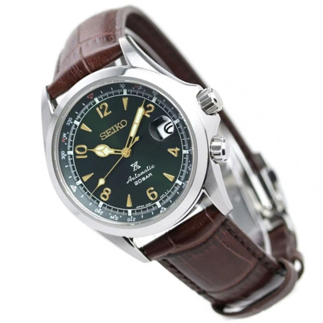 Seiko Prospex Alpinist SPB121J1 Automatic Green Dial Men’s Leather Watch