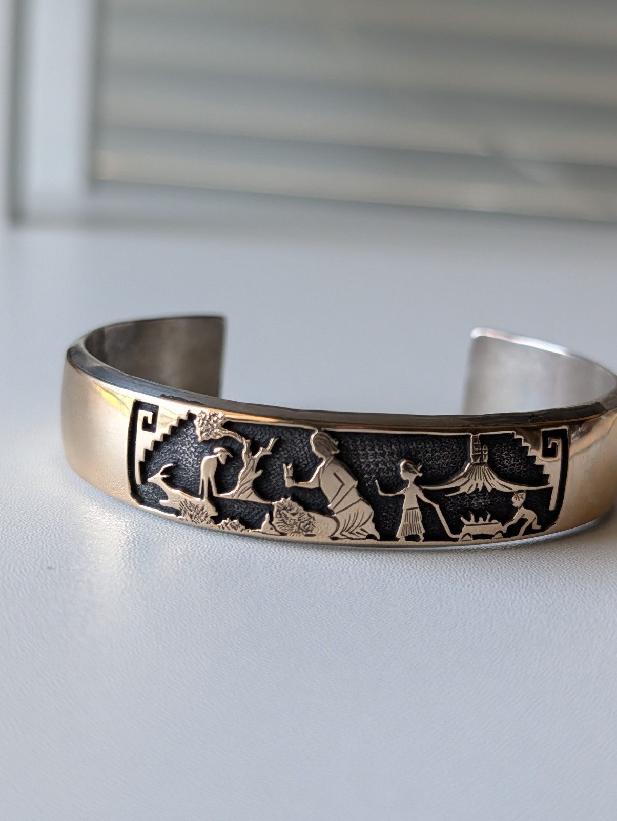 Vintage Hyson Craig 14k Gold & Sterling Navajo Cuff – 45 grams