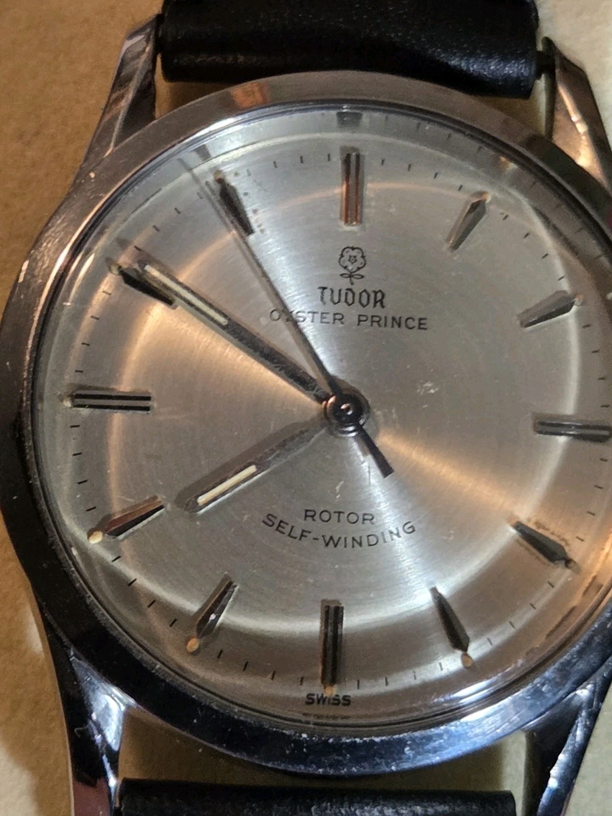 Vintage Tudor Oyster Prince 7967 Automatic Rose Dial Rolex Crown & Caseback Swis