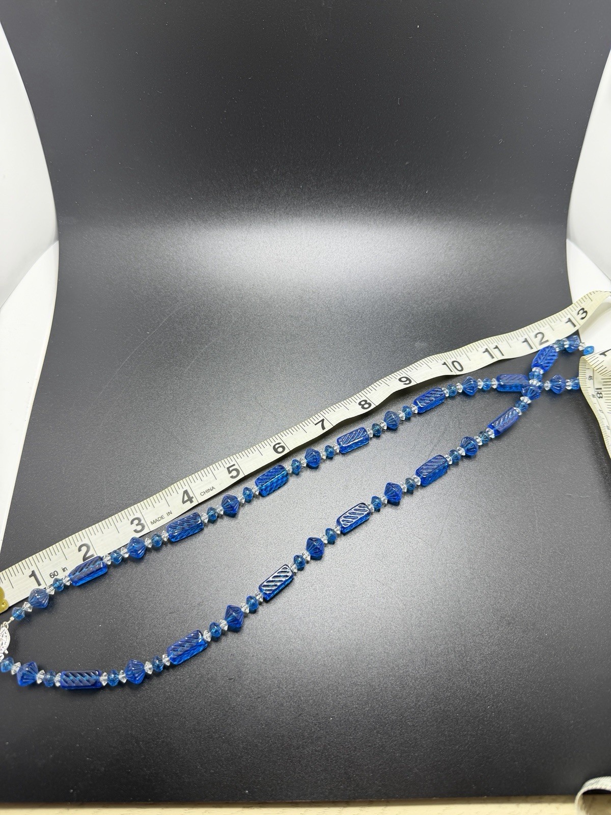 Art Deco Czech Glass Cobalt Blue Necklace