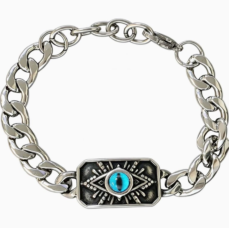 New men’s minimalist stainless steel hip-hop bracelet with a personalized trend