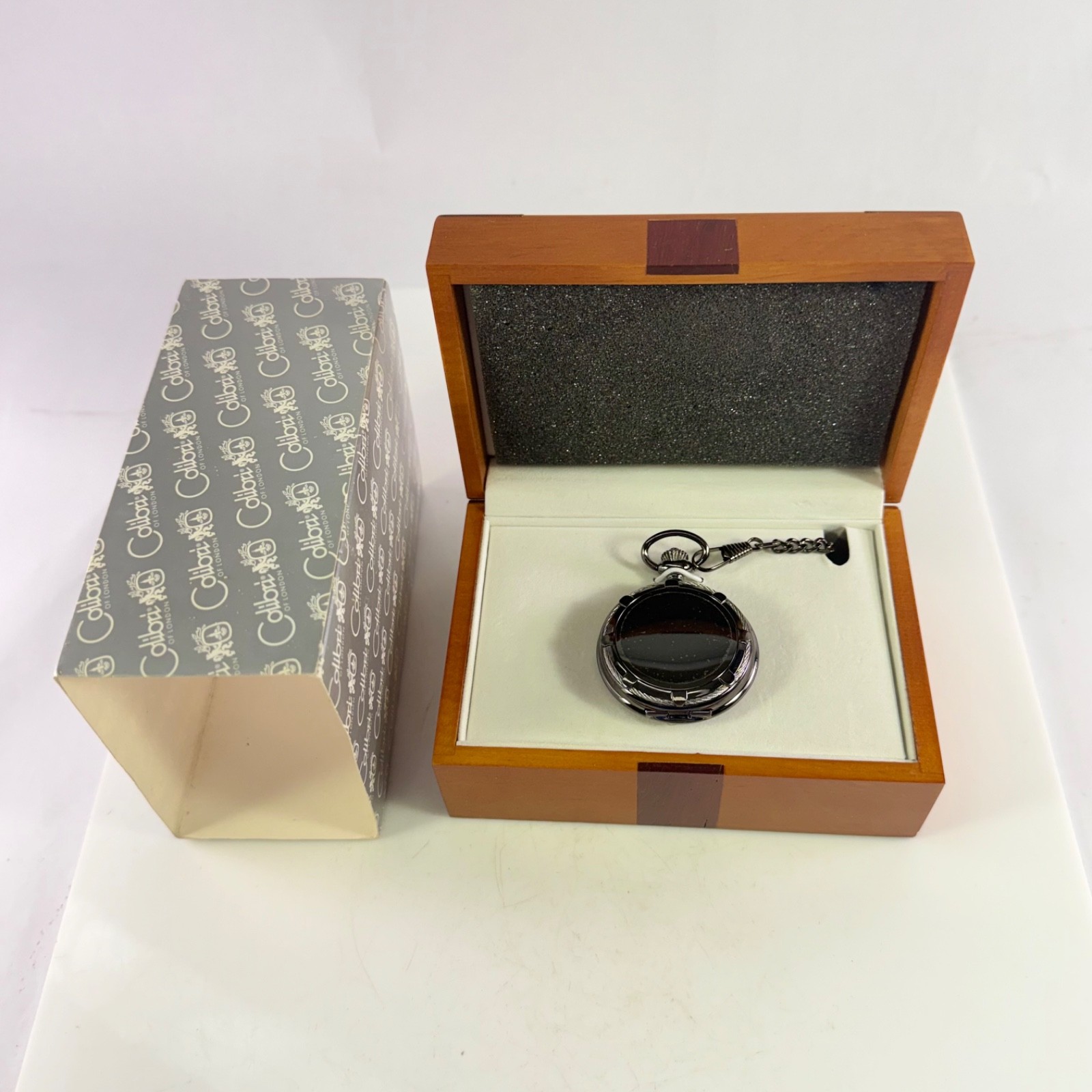 Vintage Colibri of London Gunmetal Quartz Pocket Watch – Brand New in Box