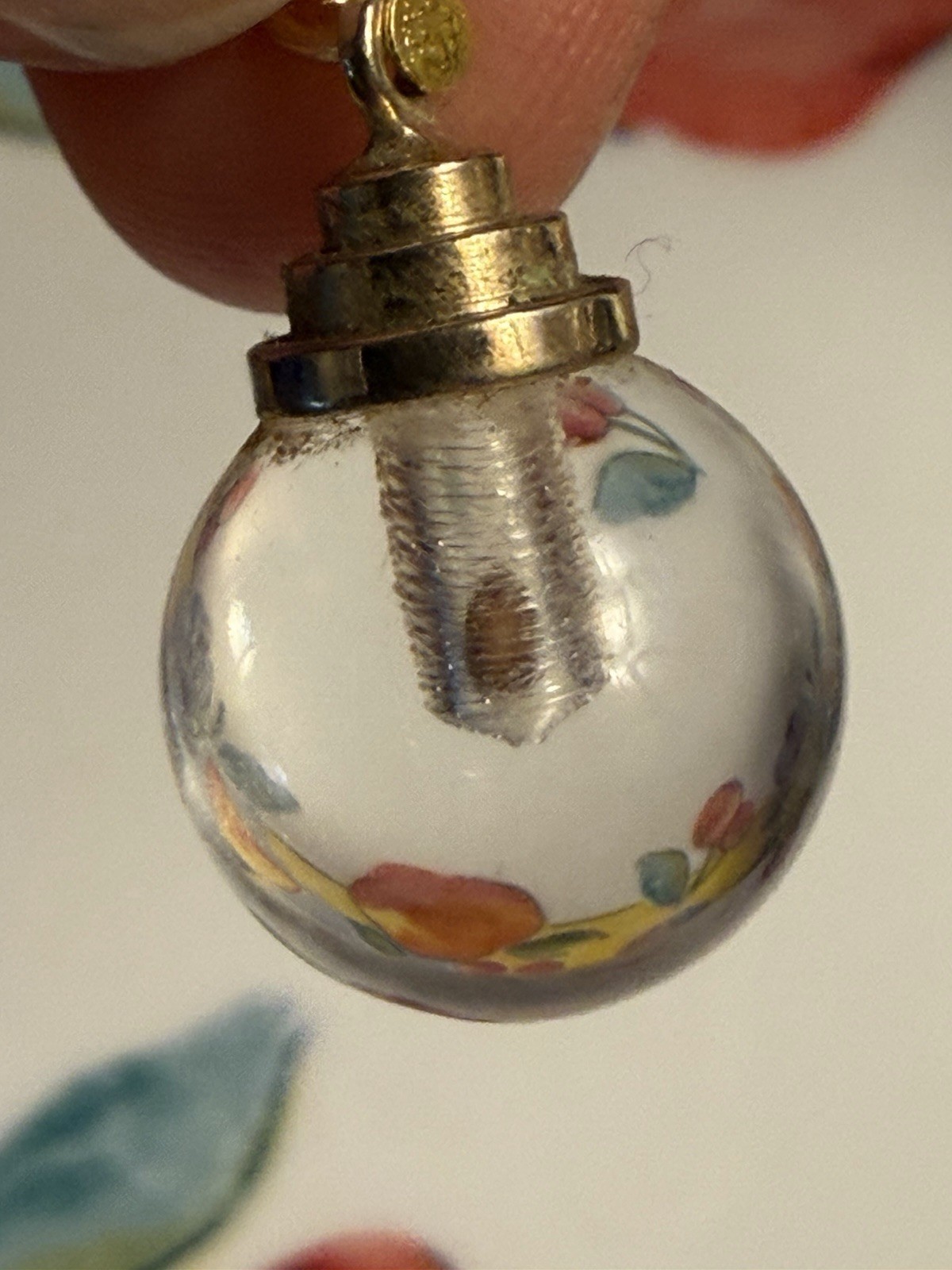 Vintage Petite Orb Pendant, Faux Pool Of Light, Mustard Seed Glass Orb G.F.