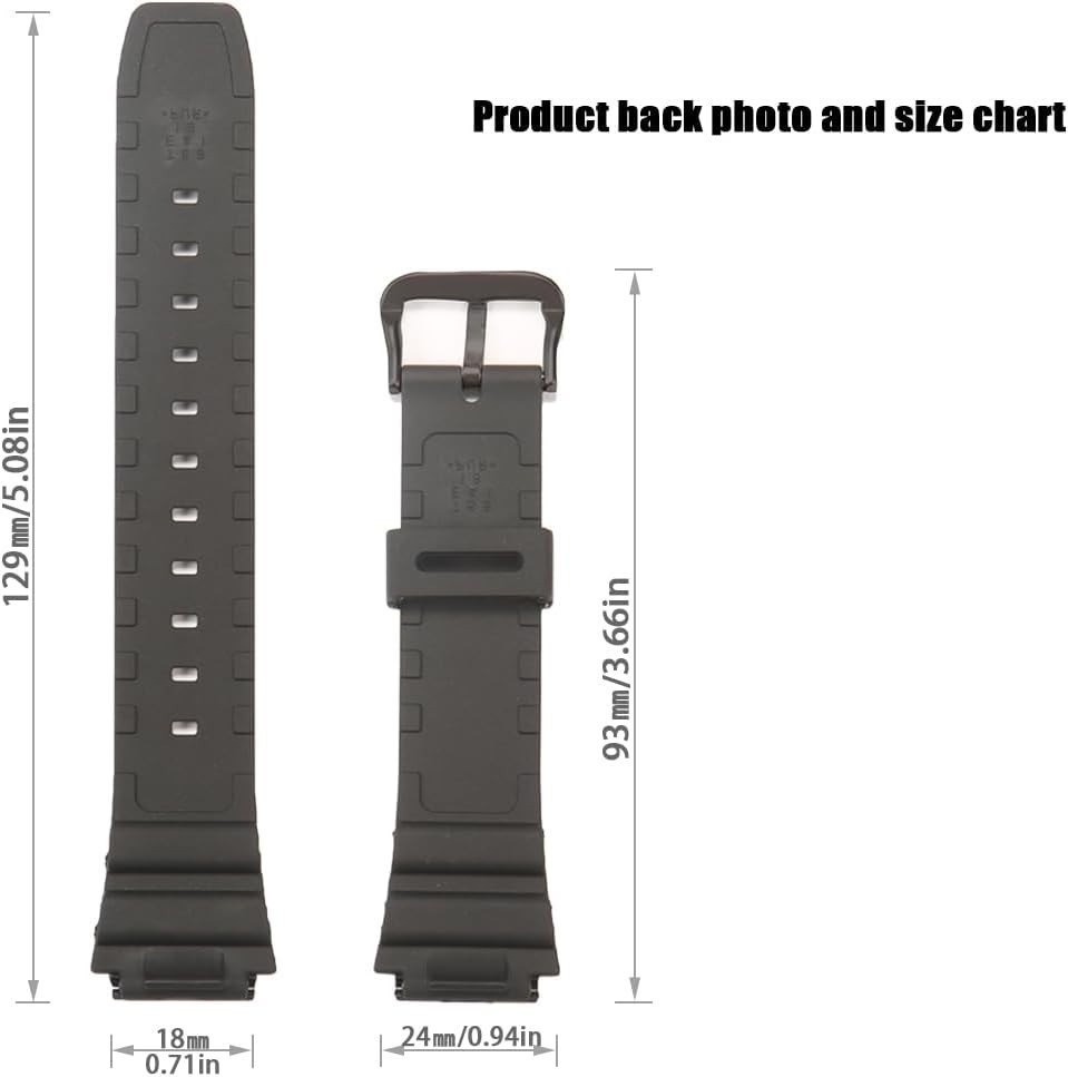 Comfortable Natural Resin Watch Strap with Stainless Steel Buckle – 18mm Fit