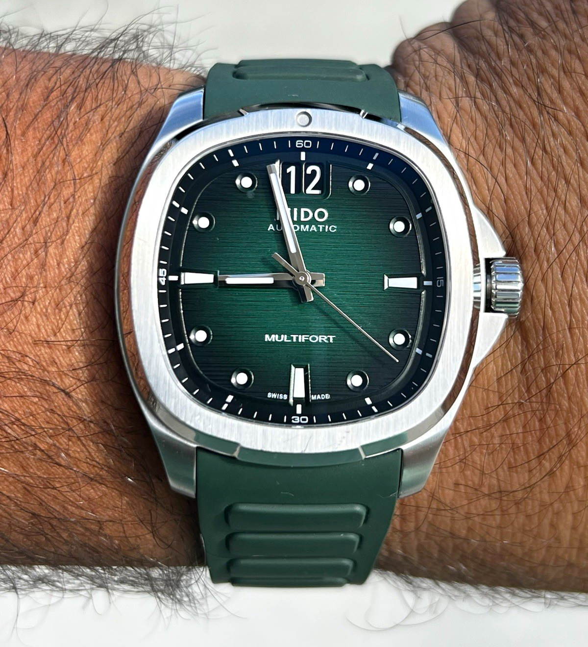 Mido Multifort TV Big Date Green Dial Automatic – Full Set + Extra Rubber Strap