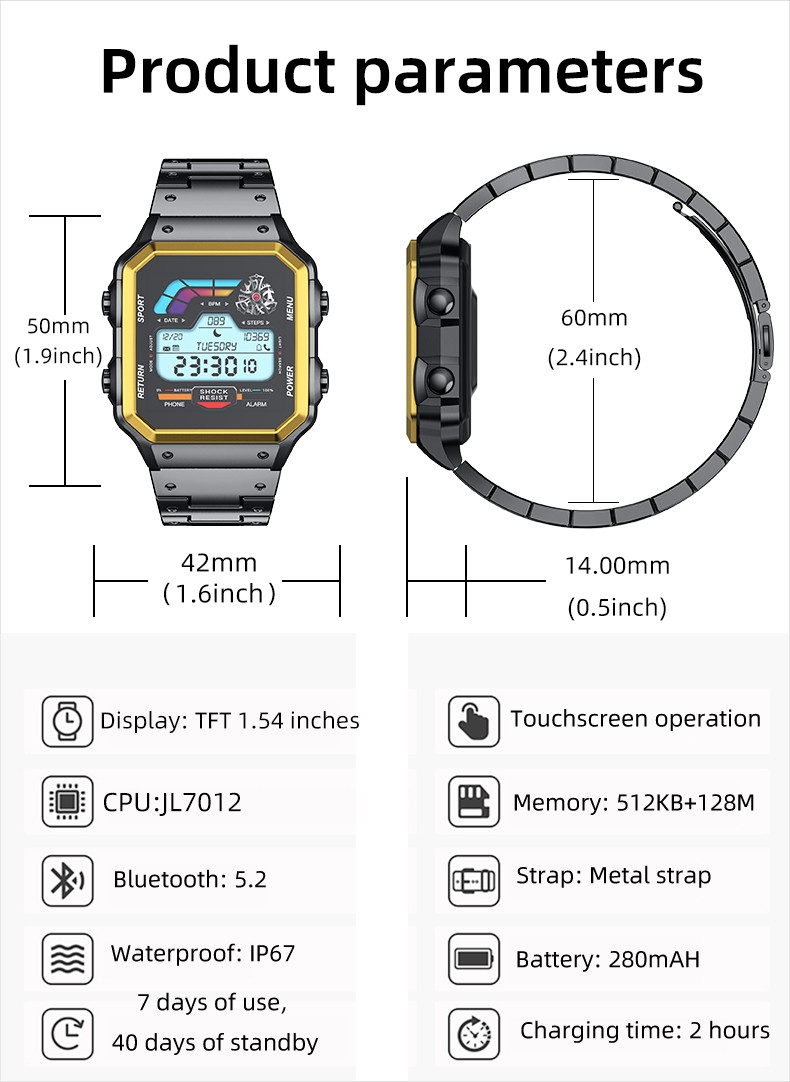 Fashion Sports Smart Watch Bluetooth 5.2 Smartwatch Custom Dial Face Stylish New