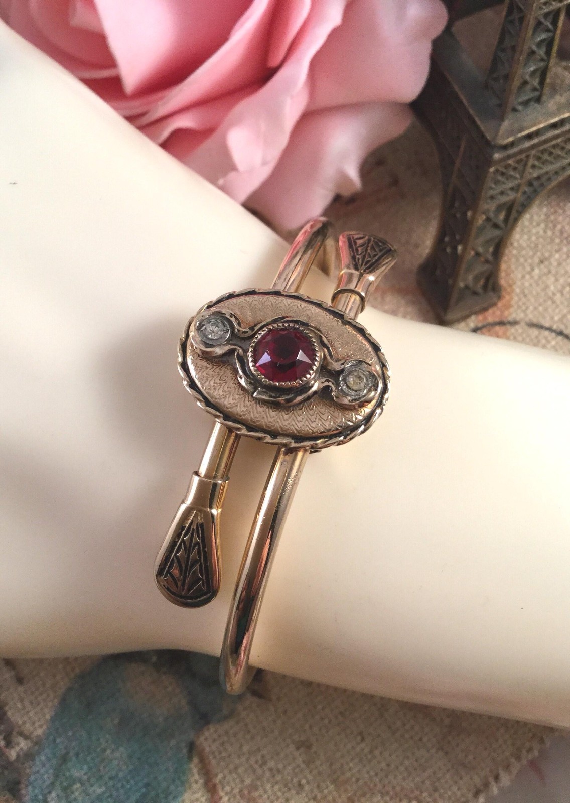 Vintage Jewellery Gold Bangle Victorian Etruscan Revival Cuff Antique Jewelry
