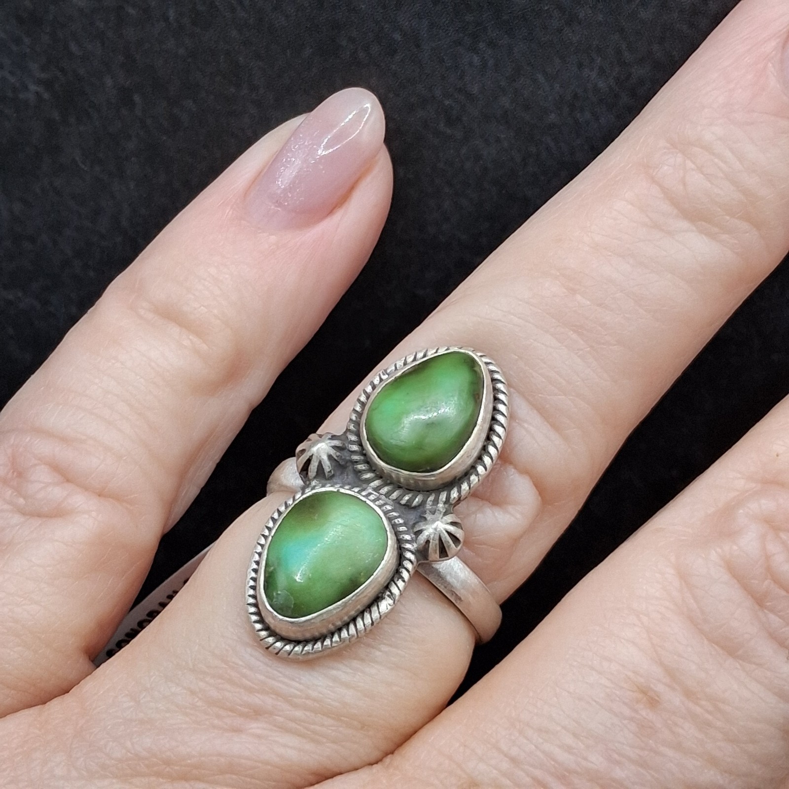 Sonoran Gold Turquoise Ring Sz 7-9.5 Sterling Silver Native Southwestern Style