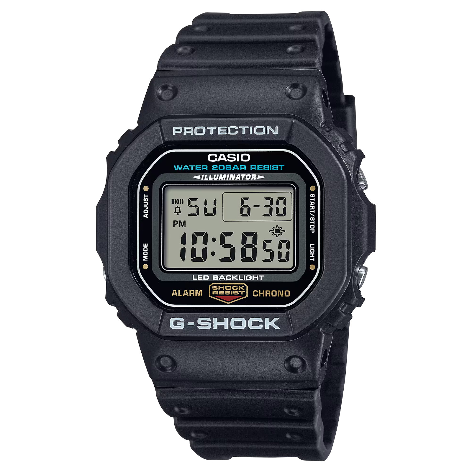 Casio DW5600E-1V, G-Shock Chronograph Watch, Resin Band, Alarm, Chronograph, NEW