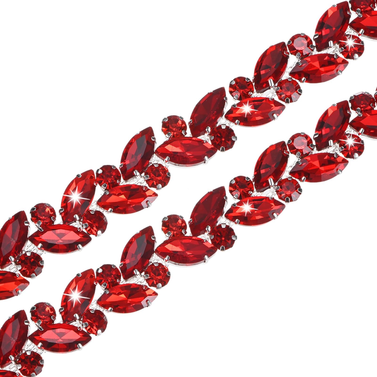 M METERXITY 2-Pack Crystal Rhinestone Chain Trim, 1 Yard 14 mm Crystal Bridal…