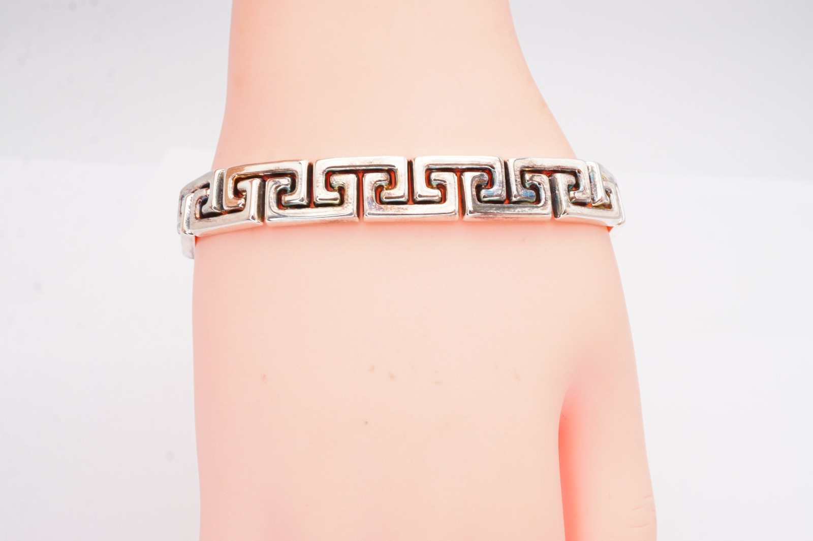 Milor Sterling Silver 925 Greek Key Bracelet 7.25″ Italy