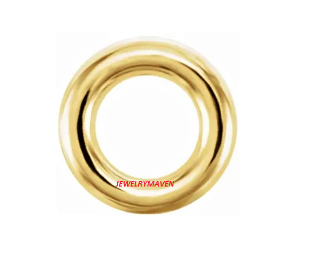 4.3mm OD 3mm ID 18k Yellow Gold 22ga gauge CLOSED Jump Ring Spacer Roundel USA