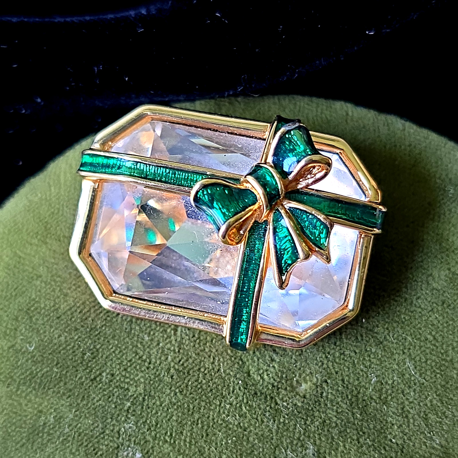 Vintage Swarovski Swan Mark Christmas Gift Crystal Pin Brooch