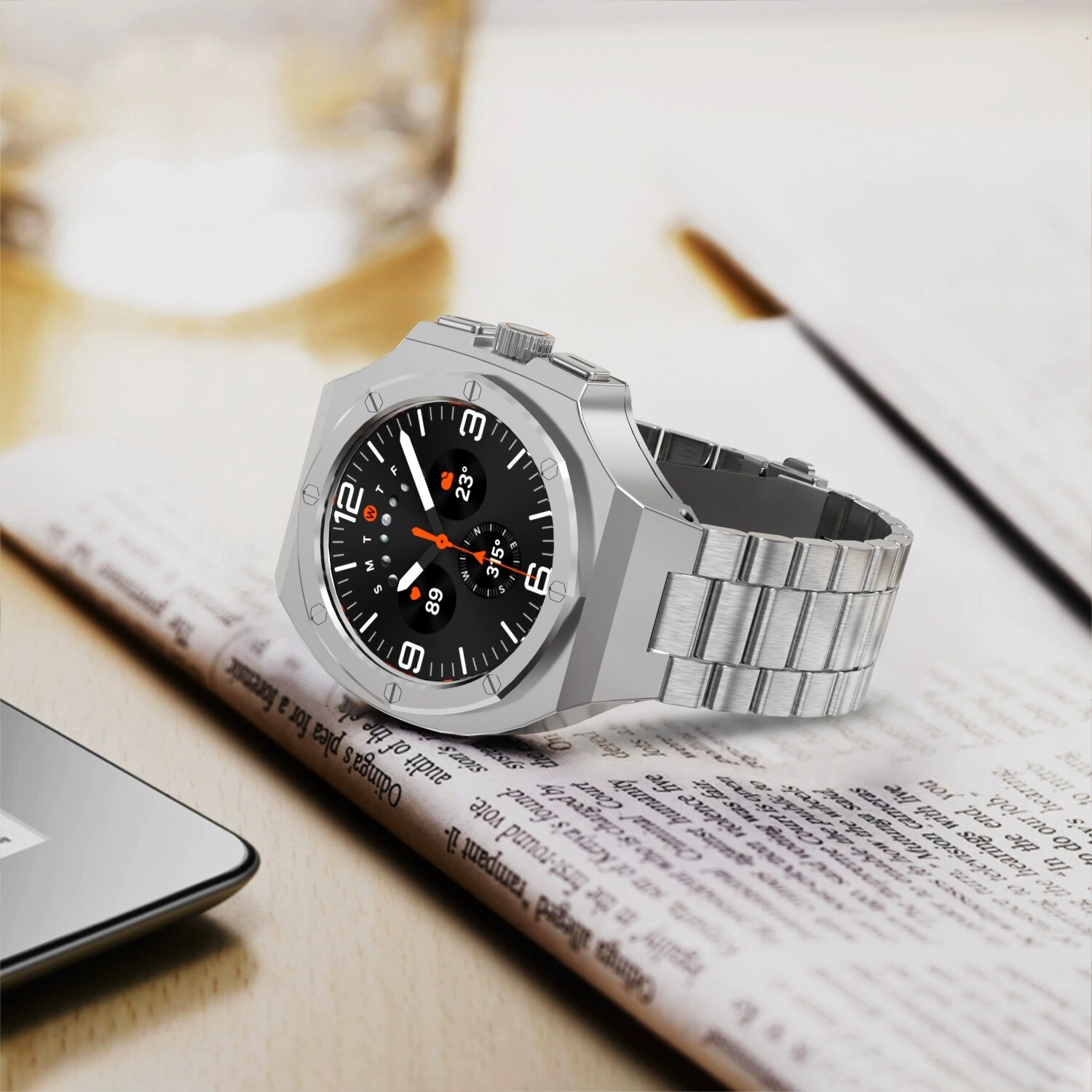 Metal Bezel Mod Kit Case Band for Samsung Galaxy Watch Ultra 47mm Steel Strap