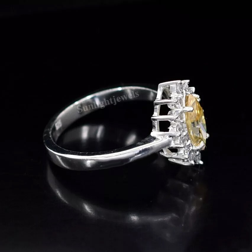 1.90 Ct Certified Treated Champagne Diamond Solitaire Ring in 925 Silver