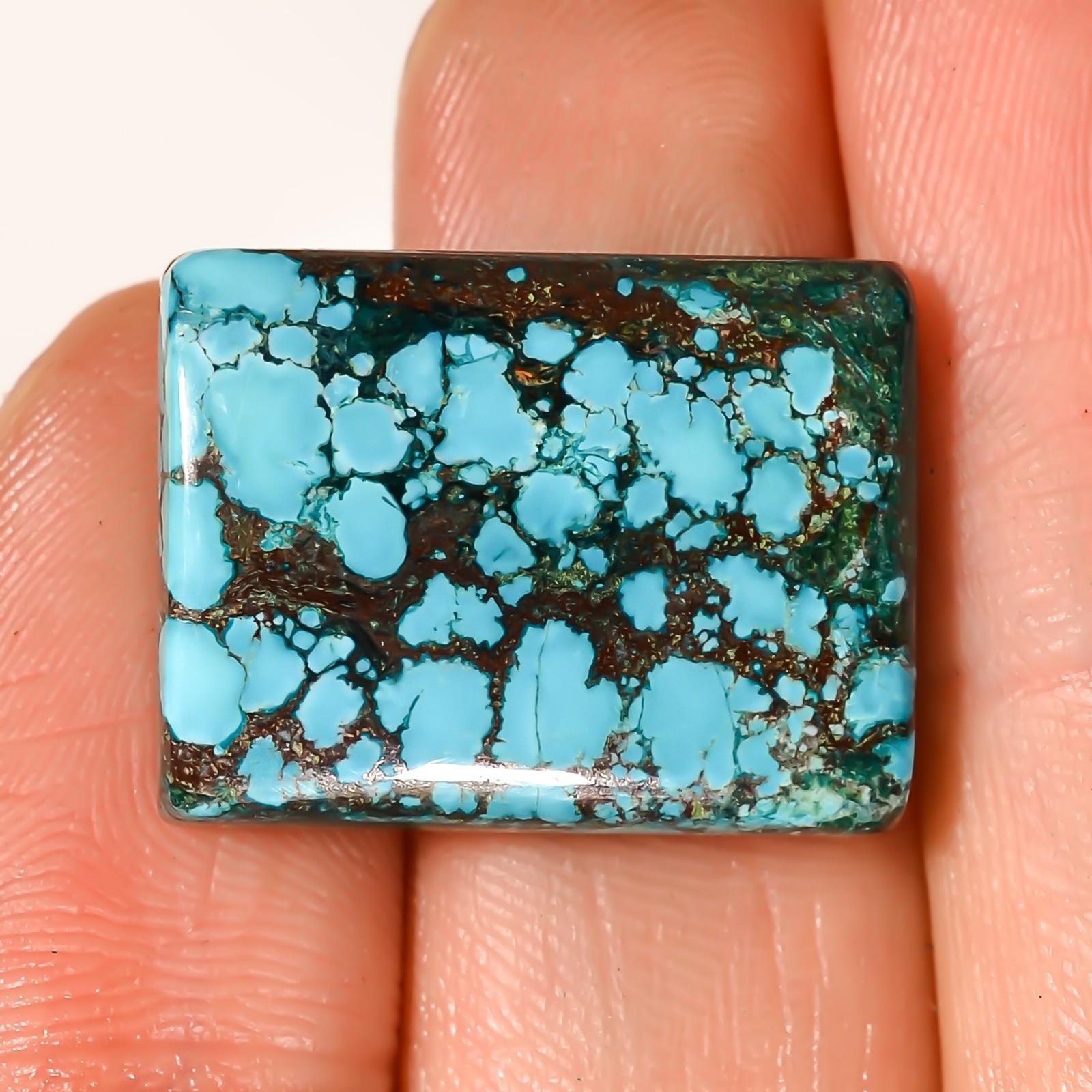Natural designer Tibet Turquoise Cushion Cabochon Gemstone 22.30 Cts. 16x21x6 mm
