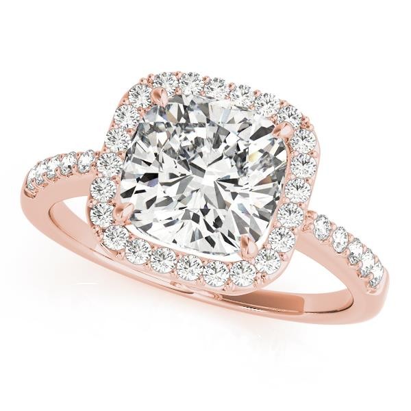 VS F 1.25-2.85 Ct Lab Grown Diamond Halo Cushion Shape Engagement Ring 14K Gold