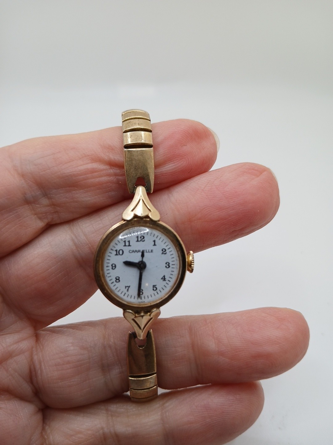 VTG watch Ladies CARAVELLA BY BULOVA Mechanical 10KRGP 1967 Original Work Japan
