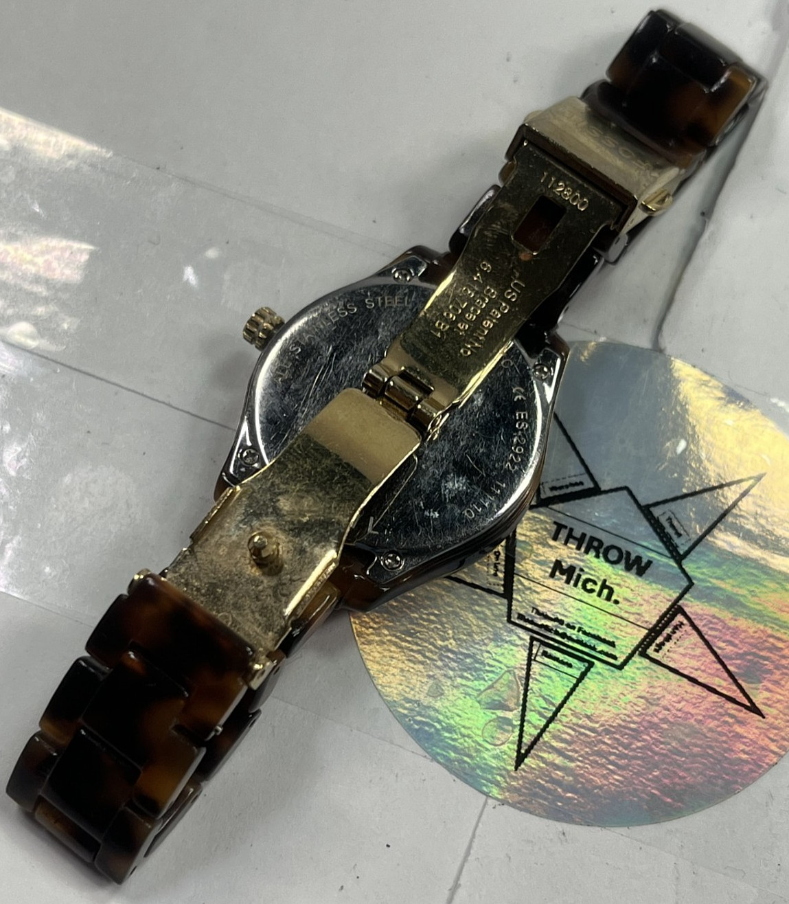 Fossil Stella Mini Faux Tortoise Resin Gold Tone Ladies Watch ES2922 New Battery
