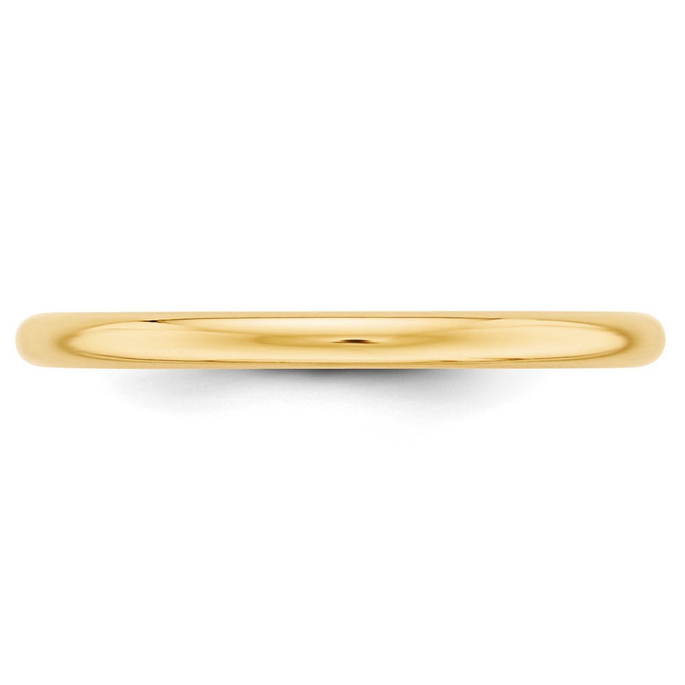 10k Yellow Gold 2mm Half Round Wedding Band Ring Size 5