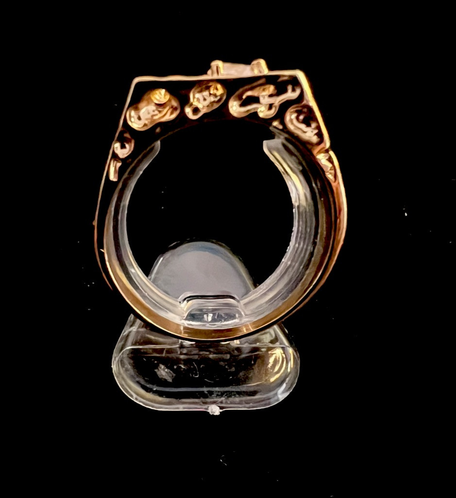 18k Heavy Gold Electroplated Nugget Ring W/CZ Stone (3 Sizes Available)