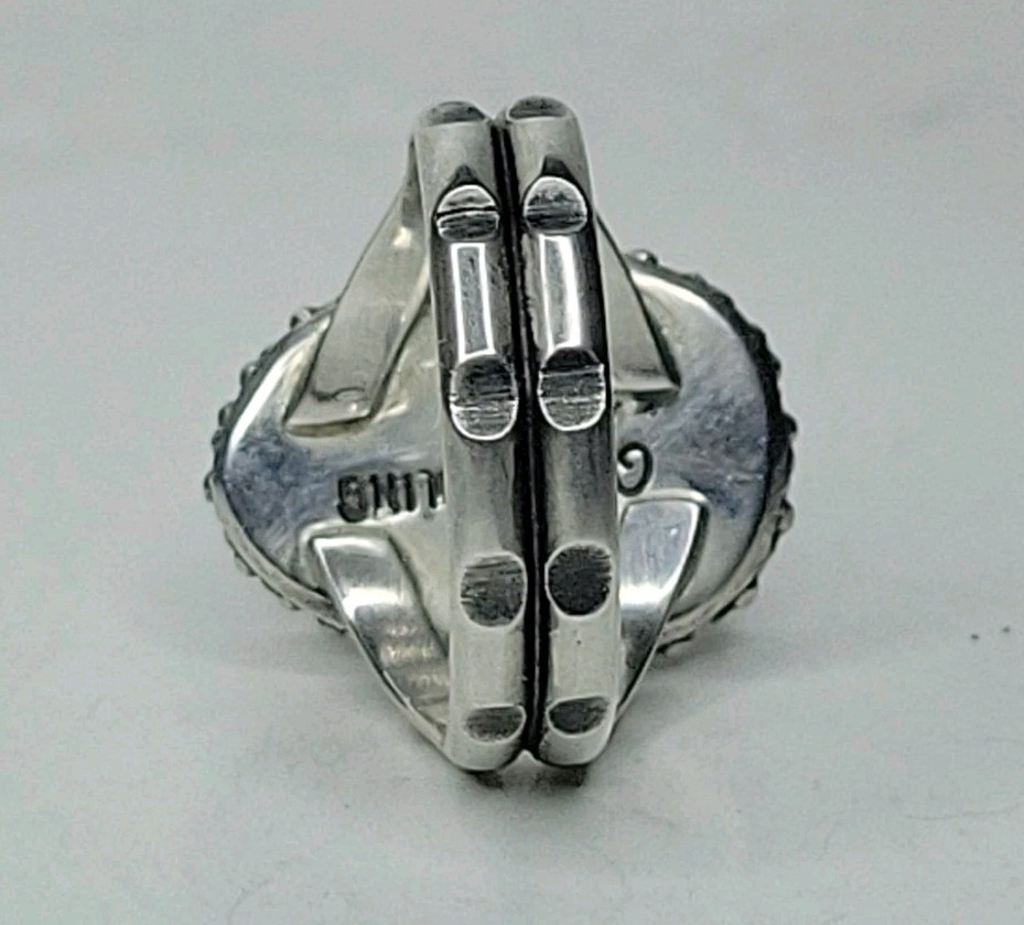 Number 8 Nevada Redweb Turquoise Sterling Silver Ring Size 8.25 Handmade